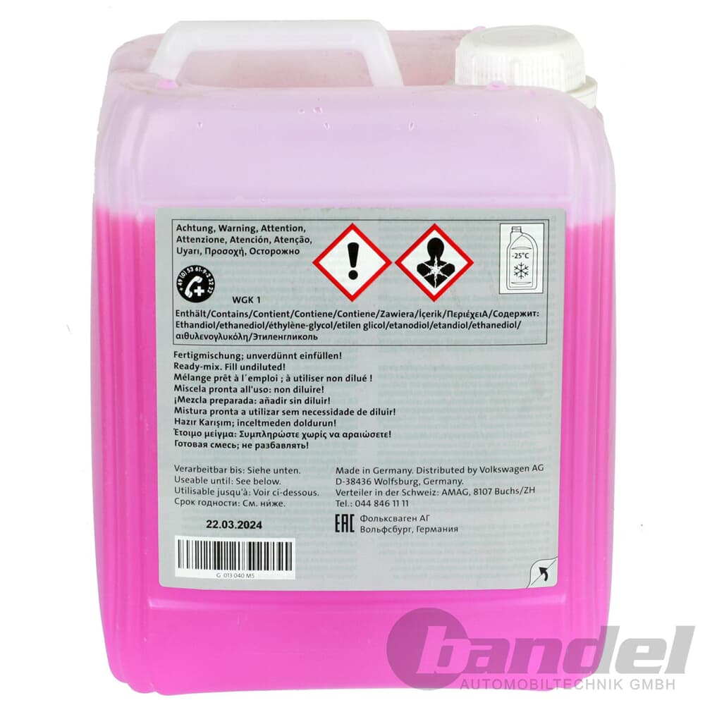 OilandParts - VW Kühlmittelzusatz G13 Ready Mix G013 040 M5 - 1,5 Liter