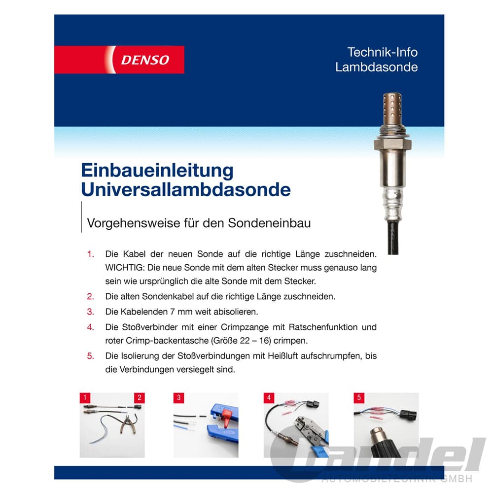 DENSO Lambdasonde Sensor Abgassteuerung Universal fit DOX-0125 für VW OPEL AUDI