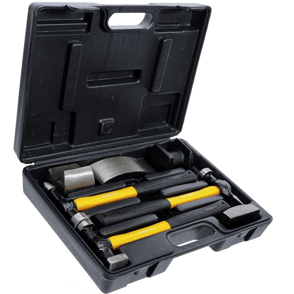 ENVA Karosserie Werkzeug Ausbeulwerkzeug Set 7TLG. Handamboss, Hammer und  Ausbeuleisen für präzise Blechbearbeitung