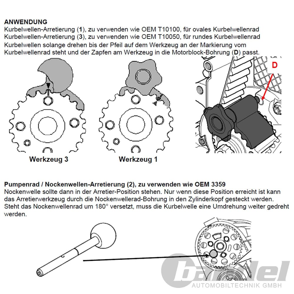 Audi VW VAG Motor Einstellwerkzeug Zahnriemen Arretierwerkzeug 1.9 2.0 TDI  Set 7427245946444