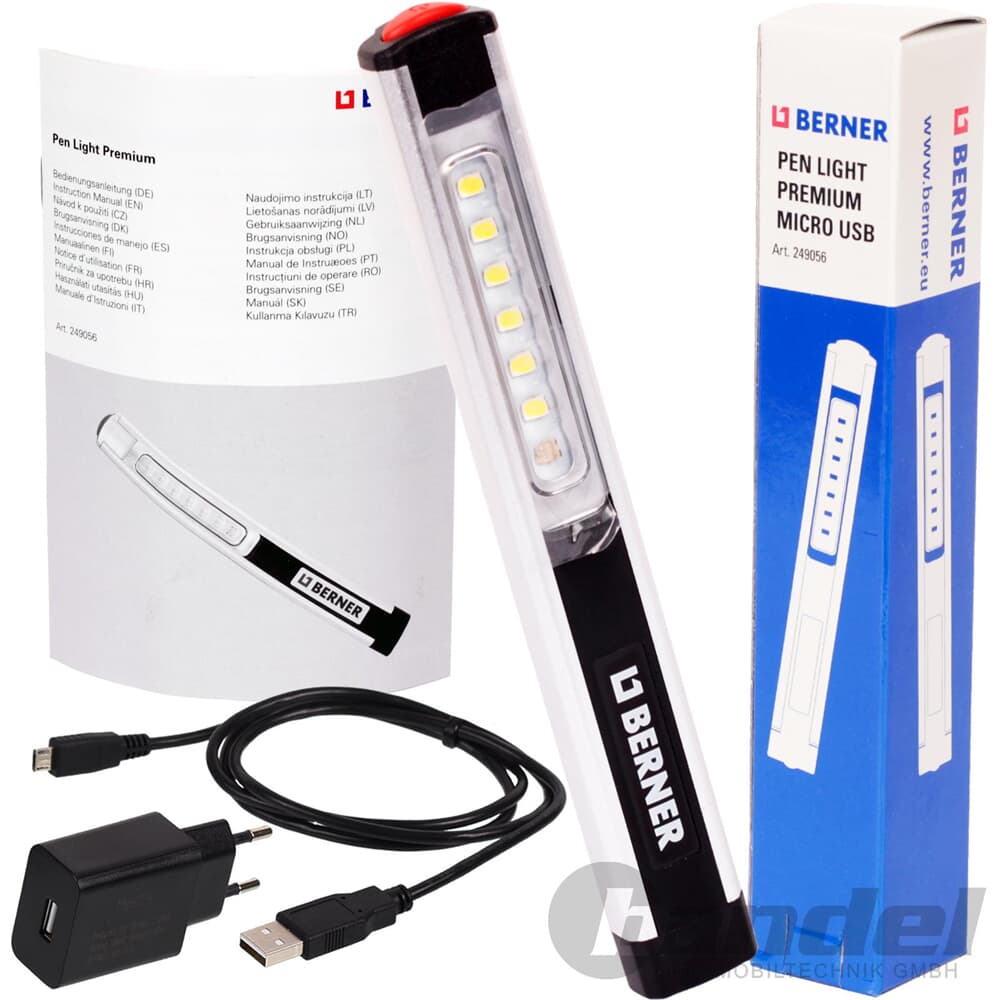 Werkstatt Inspektionslampe NEU Berner Pen Light LED 7+1 Micro USB Lampe 