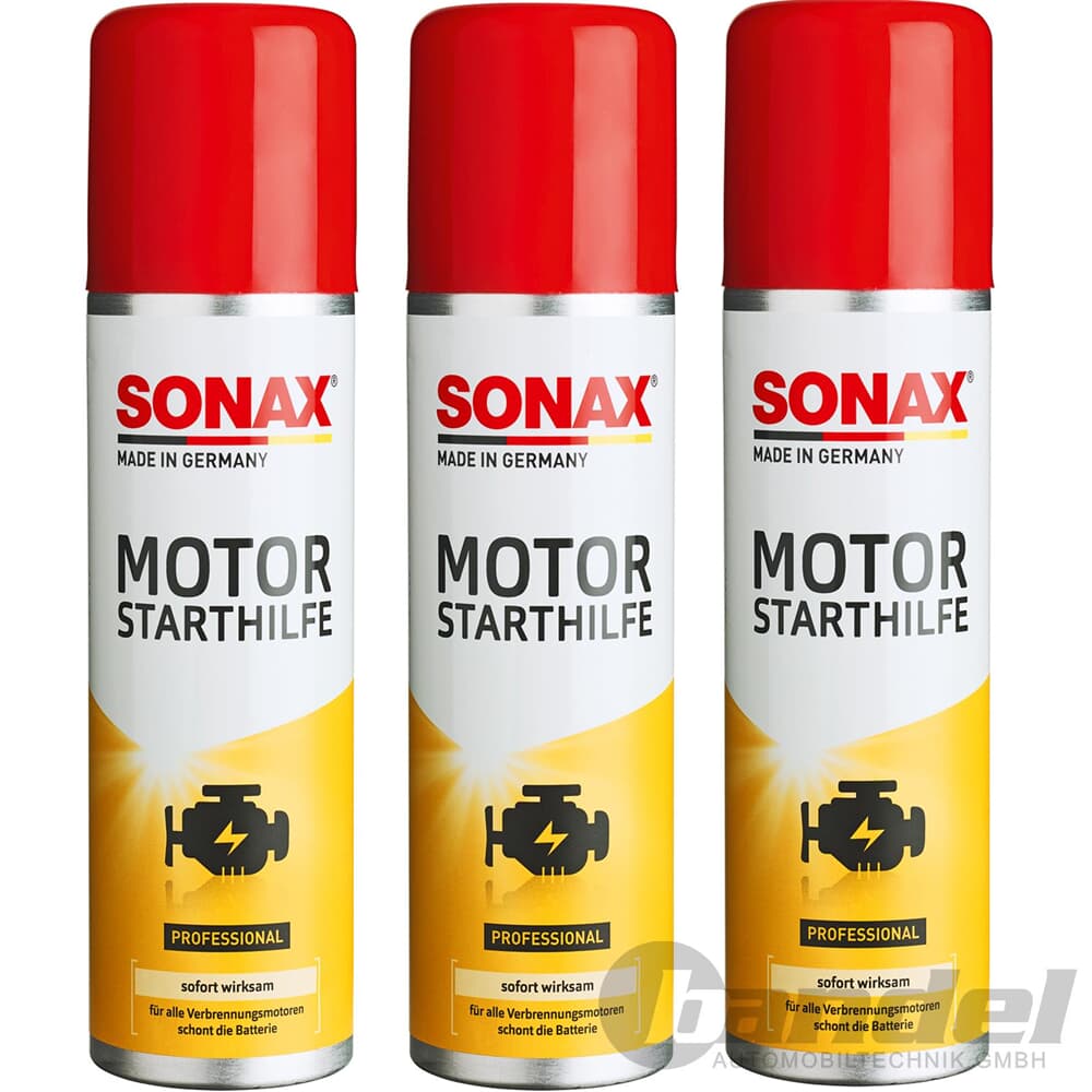 3x 250ml SONAX MOTORSTARTHILFE-SPRAY STARTPILOT KALT START SPRAY