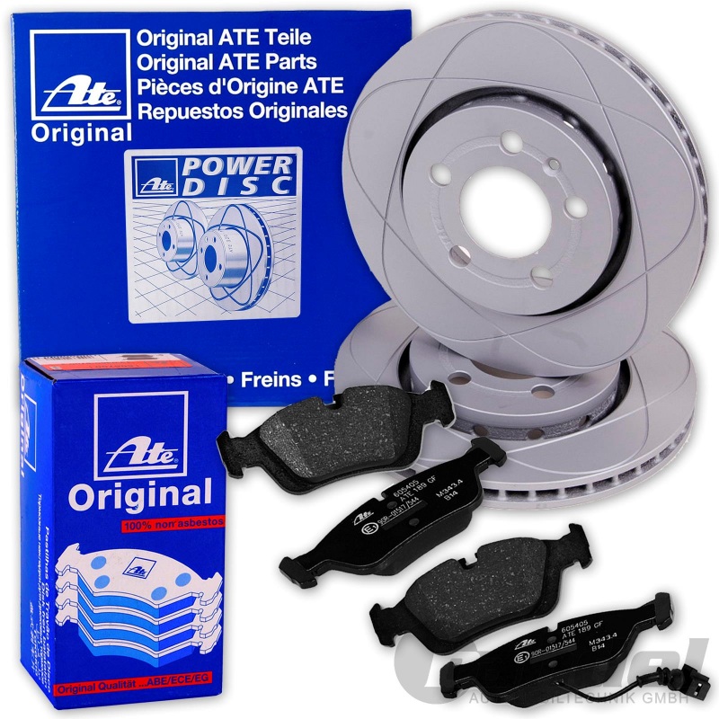 ATE Power Disc Bremsscheiben 320mm belüftet Warnkontakt VORNE AUDI Beläge